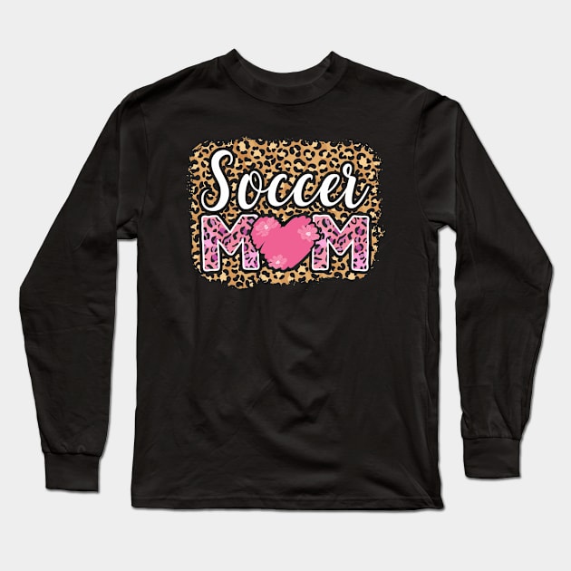 Cute Soccer Mom Leopard Long Sleeve T-Shirt by White Martian